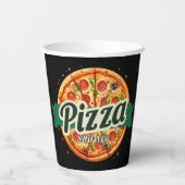Moderne Pizza Party Babydusche Pappbecher (Rückseite)