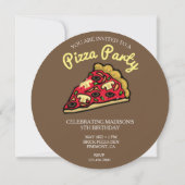 Moderne Pizza Party Einladung zum Geburtstag (Rückseite)