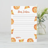 Moderne Pizza Time Capsule Note Card Dankeskarte (Stehend Vorderseite)