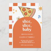 Moderne Pizza zum Geburtstag Einladung (Vorne/Hinten)