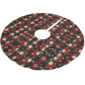 Moderne Plaid-Schneemuster mit distressed-Effekt Polyester Weihnachtsbaumdecke (Schrägansicht)