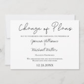 Moderne Planänderung Neue Save the Date Hochzeit Einladung (Vorderseite)