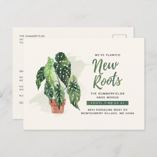 Moderne Planeten neue Wurzeln Neue Adresse Ankündigungspostkarte (Vorne/Hinten)