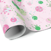 Moderne Planeten, Rose Rosa und Grün Geschenkpapier (Rolleneckpunkt)