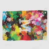 Moderne Platsche Abstrakte Kunst. Golfhandtuch (Horizontal)