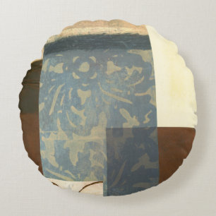 Moderne Platten-Malerei Rundes Kissen