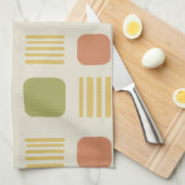 Moderne Plätze aus dem Mittelalter mit orangen grü Geschirrtuch (Viertel Falte)