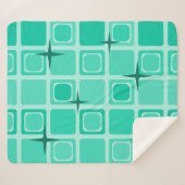 Moderne Plätze Mitte Jahrhundert Aquamarin Sherpadecke (Vorderseite (Horizontal))