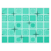 Moderne Plätze Mitte Jahrhundert Aquamarin Tischdecke (Vorderseite (Horizontal))