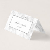 Moderne Platzkarte aus weißem Marmor (Rückseite)