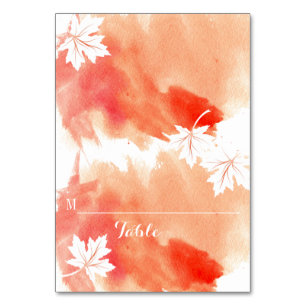 Moderne Platzkarte der Hochzeit von Korallen Tischnummer