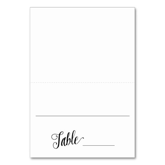 Moderne Platzkarte / Escort Card Hochzeit Tischnummer (Vorderseite)