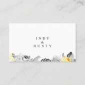 Moderne Platzkarte für Hochzeiten in tropischem Fl (Rückseite)