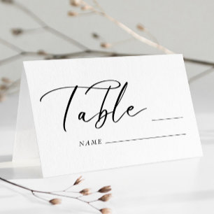 Moderne Platzkarte für Hochzeiten und Tischnummer