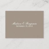 Moderne Platzkarte mit Blumen - Aqua Blue (Rückseite)