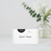 Moderne Platzkarten in Schwarz und Weiß (Stehend Vorderseite)