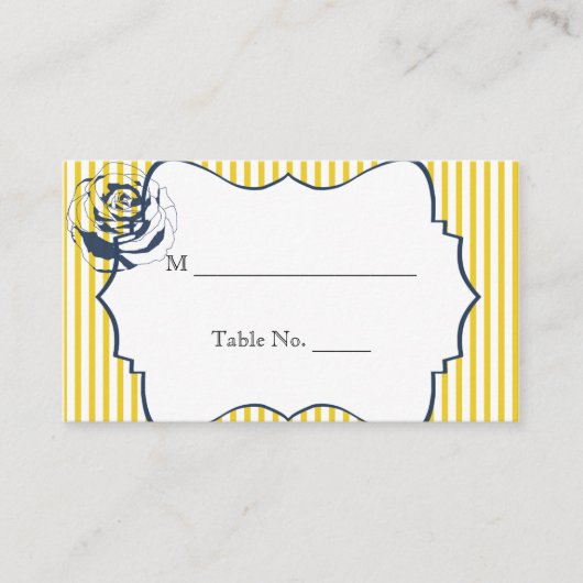 Moderne Platzkarten mit blaugelbem Streifen (Vorderseite)