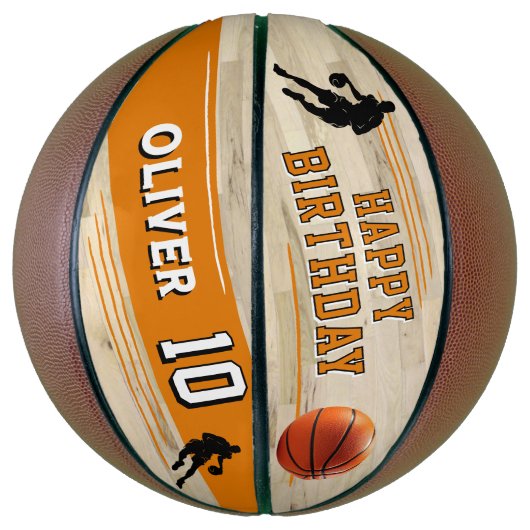 Moderne Player Silhouette Streifen glücklich Gebur Basketball (Vertikal)