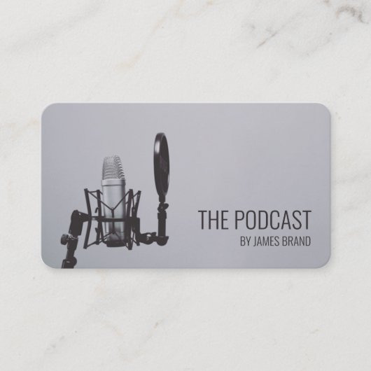 Moderne Podcast Voice Actor Business Card Visitenkarte (Vorderseite)