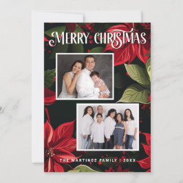 Moderne Poinsettia Frohe Weihnachten Foto