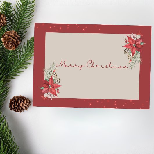 Moderne Poinsettia Frohe Weihnachtskarte Feiertagskarte