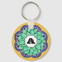 MODERNE POINSETTIA im BLAU Schlüsselanhänger