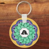 MODERNE POINSETTIA im BLAU Schlüsselanhänger (Vorderseite)