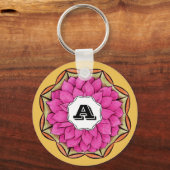 MODERNE POINSETTIA in der MAGENTA Schlüsselanhänger (Vorderseite)