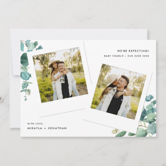 Moderne Polaroid Foto Aquarell Blütenpracht Ankündigung (Vorderseite)