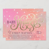 Moderne Polk Dot Überraschung Boy Gold Foil Kinder Einladung (Vorne/Hinten)