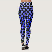 Moderne Polka Dot 2S Blue Gradient.01x4 Black BG Leggings (Rückseite)