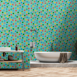 Moderne Polka Dot aquamarine Schale und Stock Tapete