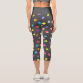 Moderne Polka Dot künstlerische, farbenfrohe Funky Capri Leggings (Rückseite)