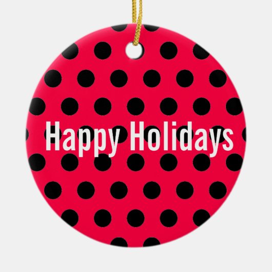 Moderne Polka Dot Muster bearbeitbare Circle Ornam Keramik Ornament (Vorne)