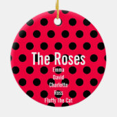 Moderne Polka Dot Muster bearbeitbare Circle Ornam Keramik Ornament (Hinten)