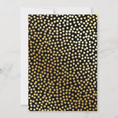Moderne Polka Dot Pattern Schwarz und Gold Einladung (Rückseite)