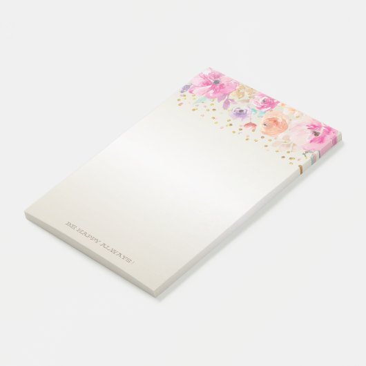 Moderne Polka Dots, Confetti, Blume - Personalisie Post-it Klebezettel (angewinkelt)