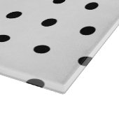 Moderne Polka Dots Muster Schwarz-Weiß Schneidebrett (Ecke)