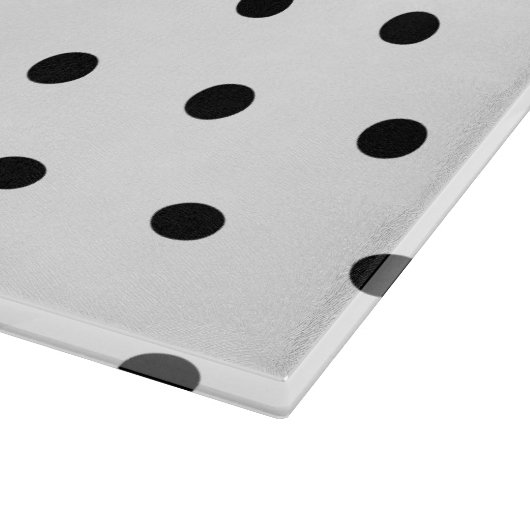 Moderne Polka Dots Muster Schwarz-Weiß Schneidebrett (Ecke)