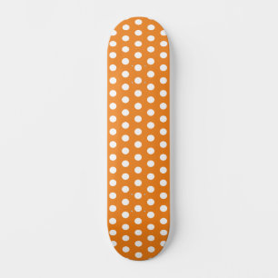Moderne Polka Dots Orange und Weiß Skateboard