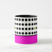 Moderne Polka Dots und rosa Farbblock Tasse (Zentrum)