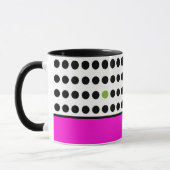 Moderne Polka Dots und rosa Farbblock Tasse (Links)