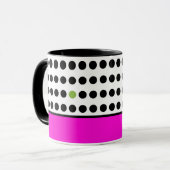 Moderne Polka Dots und rosa Farbblock Tasse (Vorderseite Links)
