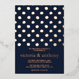 Moderne Polka Dots Wedding Real Folieneinladung