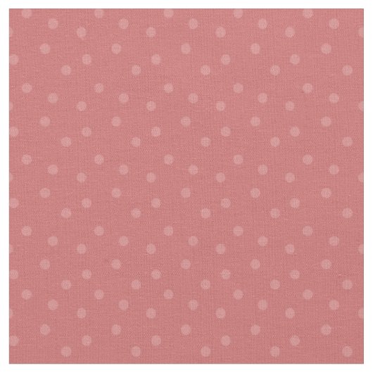 Moderne Polka-Punkte auf dunklem Korallenrot Stoff (Nahaufnahme)