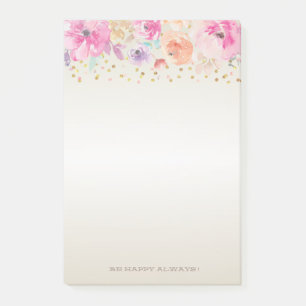 Moderne Polka-Punkte, Konfetti, Blumen - Personali Post-it Klebezettel