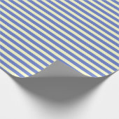 Moderne Polo Blue und Mimosa Stripe Muster Geschen Geschenkpapier (Ecke)