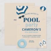 Moderne Pool-Geburtstagsfeier-Einladung Einladung (Vorne/Hinten)