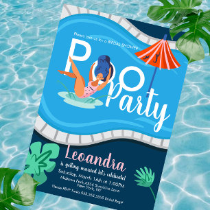 Moderne Poolparty-Brautabschied-Einladung für Erwa Einladung