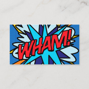 Moderne Pop-Art-Comic-Book-WHAM Visitenkarte